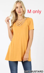 341 1/4S Triple Lattice TOP in ASH MUSTARD