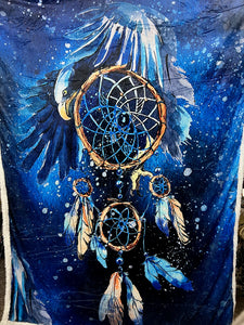 70002 Dreamcatcher Feathers Sherpa Blanket JV-123