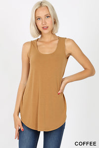 4031 0/0S Round Neck & Hem TOP in COFFEE JV-T32C