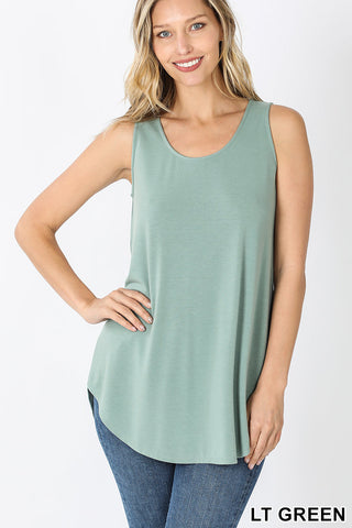 4029 0/0S Round Neck & Hem TOP in LT GREEN JV-T99B