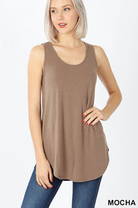 4004 0/0S Round Neck & Hem TOP in MOCHA JV-KO