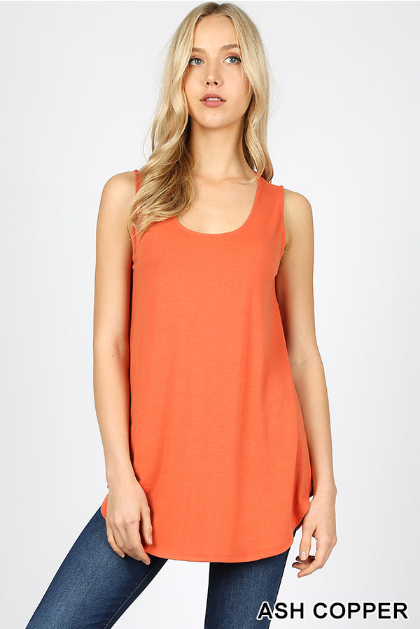 4908 0/0S Round Neck & Hem TOP in ASH COPPER JV-T67T