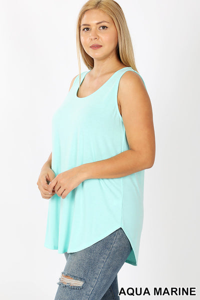 4452 0/0S Round Neck & Hem TOP in AQUA MARINE JV-I33B