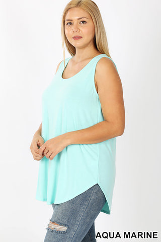 4452 0/0S Round Neck & Hem TOP in AQUA MARINE JV-I33B