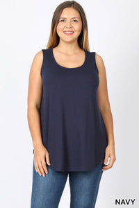 4005 0/0S Round Neck & Hem TOP in NAVY JV-KO