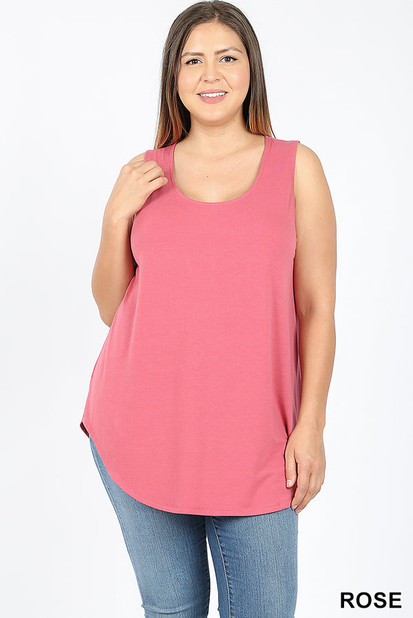 4002 0/0S Round Neck & Hem TOP in ROSE JV-KO