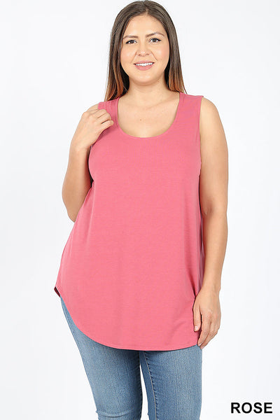 4002 0/0S Round Neck & Hem TOP in ROSE JV-KO