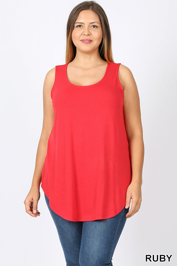 4010 0/0S Round Neck & Hem TOP in RUBY JV-T23B