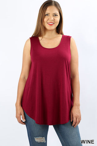 4006 0/0S Round Neck & Hem TOP in WINE JV-KO