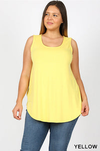 4448 0/0S Round Neck & Hem TOP in YELLOW JV-M11T