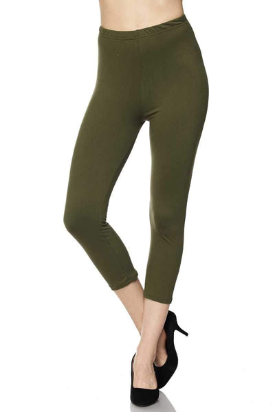 1005 SOLID Olive LEGGINGS or Capri JV-A16C