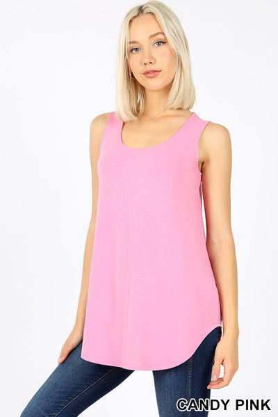 4843 0/0S Round Neck & Hem TOP in CANDY PINK JV-KO