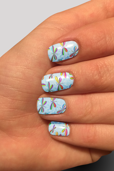 8250n Damsel Flies on Scales CUSTOM PRINT NAIL STRIPS JV-Z99
