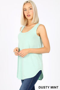 4617 0/0S Round Neck & Hem TOP in DUSTY MINT JV-T69T
