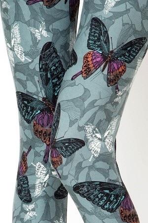 206 Butterfly On Grey LEGGINGS JV-B16C CAPRI ONLY LEFT