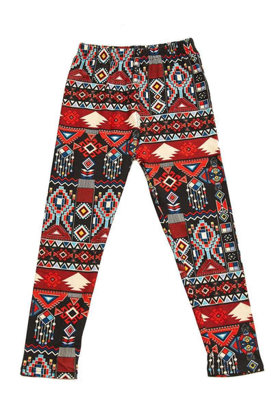 122 Red Aztec Tribal LEGGINGS JV-A46B CAPRI ONLY LEFT