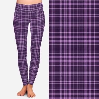 8165 Hues of Purple Plaid POD DESIGNER LEGGINGS JV-HB1B G