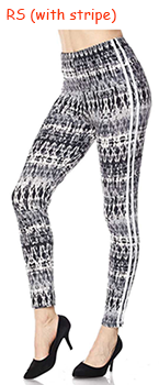 140 Black and White Ribbon Tie Dye LEGGINGS JV1-Q13B G
