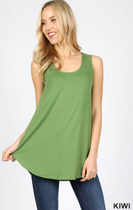 4907 0/0S Round Neck & Hem TOP in KIWI JV-B18B