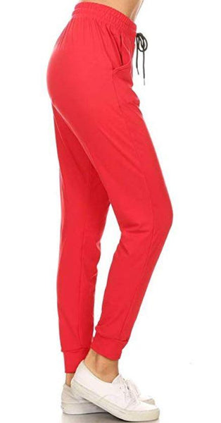 2158 SOLID Red JOGGERS JV-IO