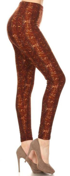 2262 Russet Snakeskin LEGGINGS JV-E49C