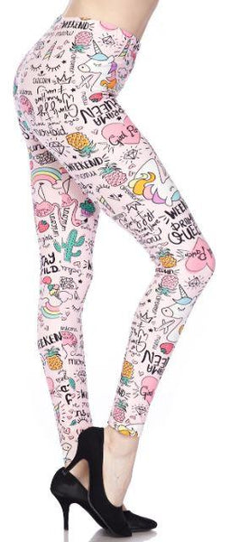2269 Unicorn On Pink LEGGINGS or KIDS JV-J5