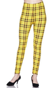 2226 Lemon Plaid LEGGINGS JV-E19B