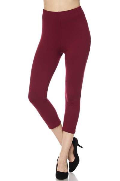 1004 SOLID Burgundy LEGGINGS or CAPRI