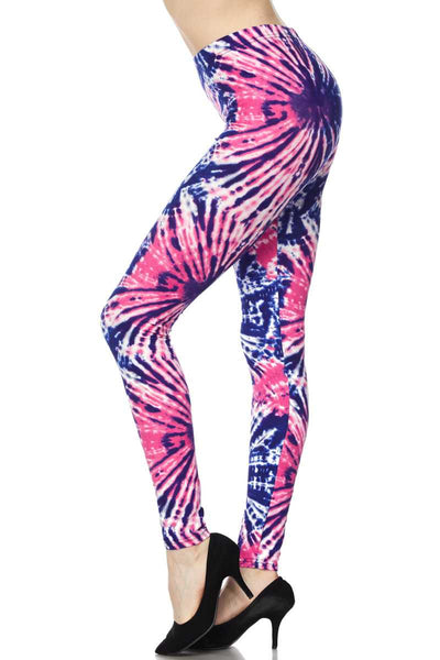 103 Pink Blue Violet Tie Dye LEGGINGS or Kids