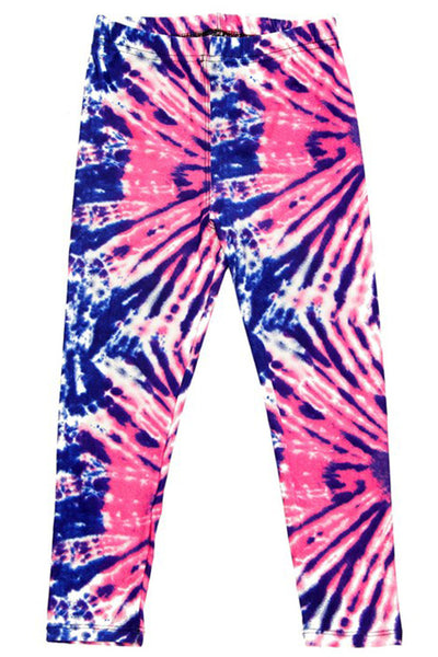 103 Pink Blue Violet Tie Dye LEGGINGS or Kids