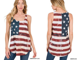11147 0/0S Distressed American Flag TOP