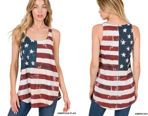 11147 0/0S Distressed American Flag TOP