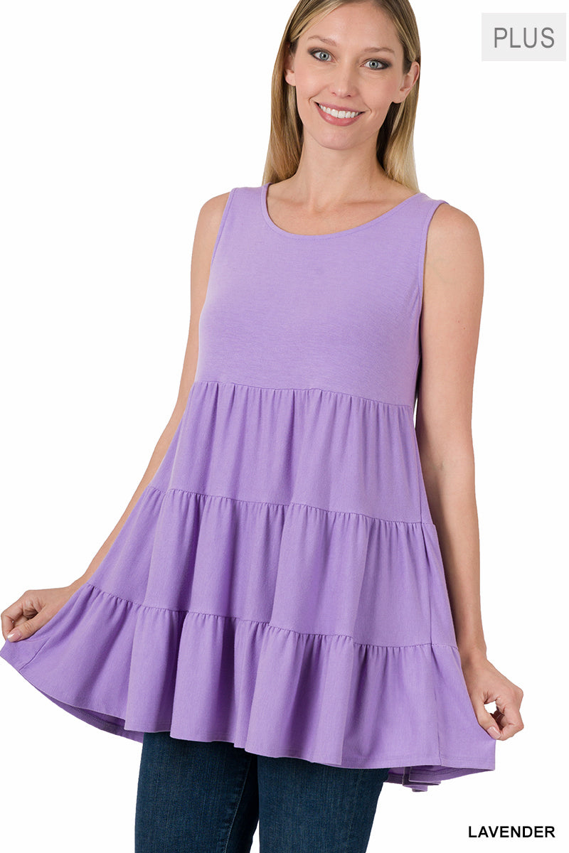 11151 0/0S Ruffled 3 Tier TOP in LAVENDER