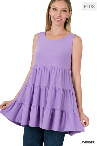 11151 0/0S Ruffled 3 Tier TOP in LAVENDER