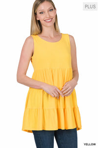 11152 0/0S Ruffled 3 Tier TOP in YELLOW