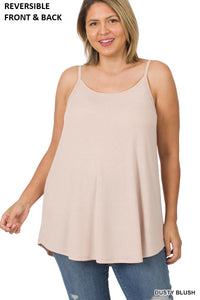 11161 0/0S V & Scoop Neck Reversible CAMI in DUSTY BLUSH