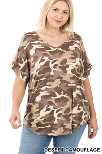 11195 1/4S Cuffed VNRH TOP in DESERT CAMO