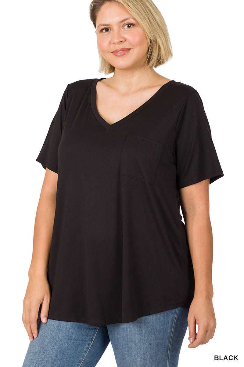 11234 1/4S Model VN Pocket TOP in BLACK JV-C48T