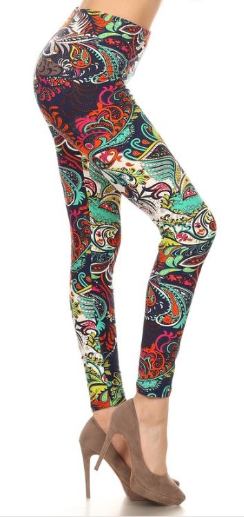 969 A Piece of Mint Paisley LEGGINGS
