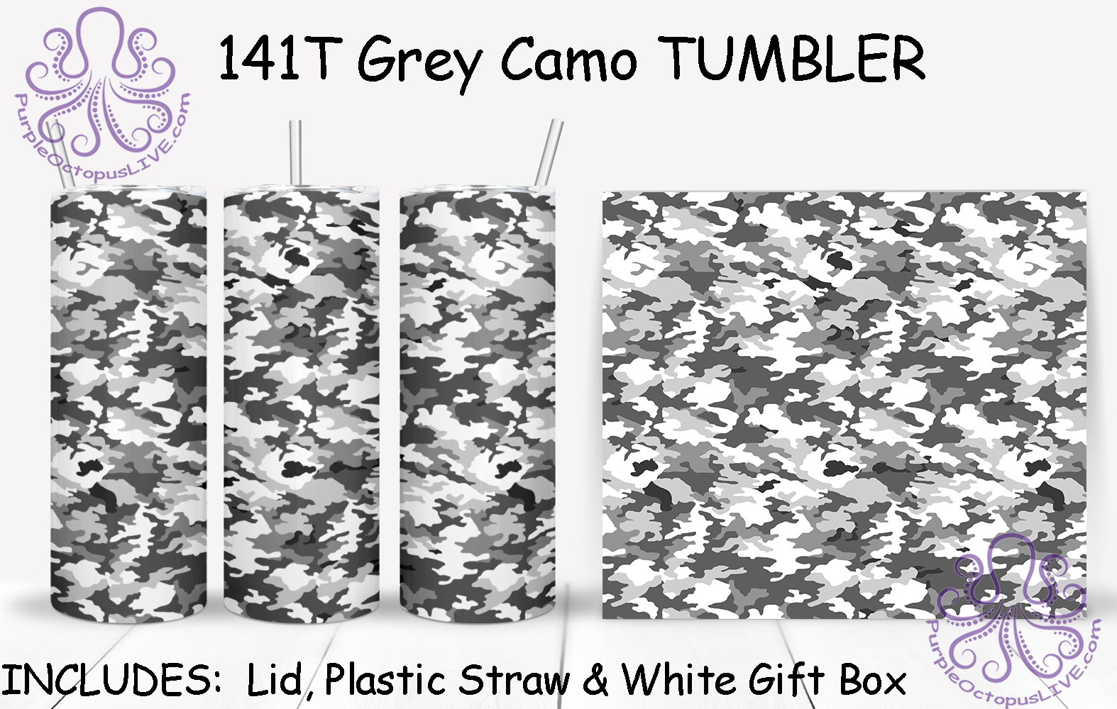 141T Grey Camo TUMBLER - TBM