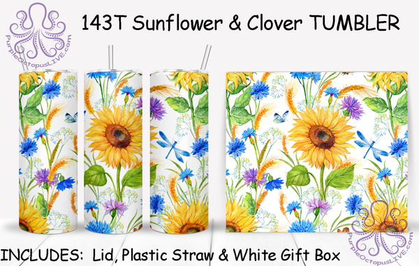 143T Sunflower & Clover TUMBLER - POD