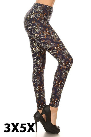 157 Rust Floral LEGGINGS