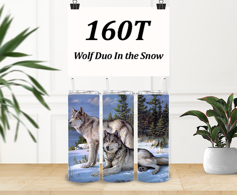 160T 20 OZ SS Wolf Duo In The Snow DESIGNER TUMBLER