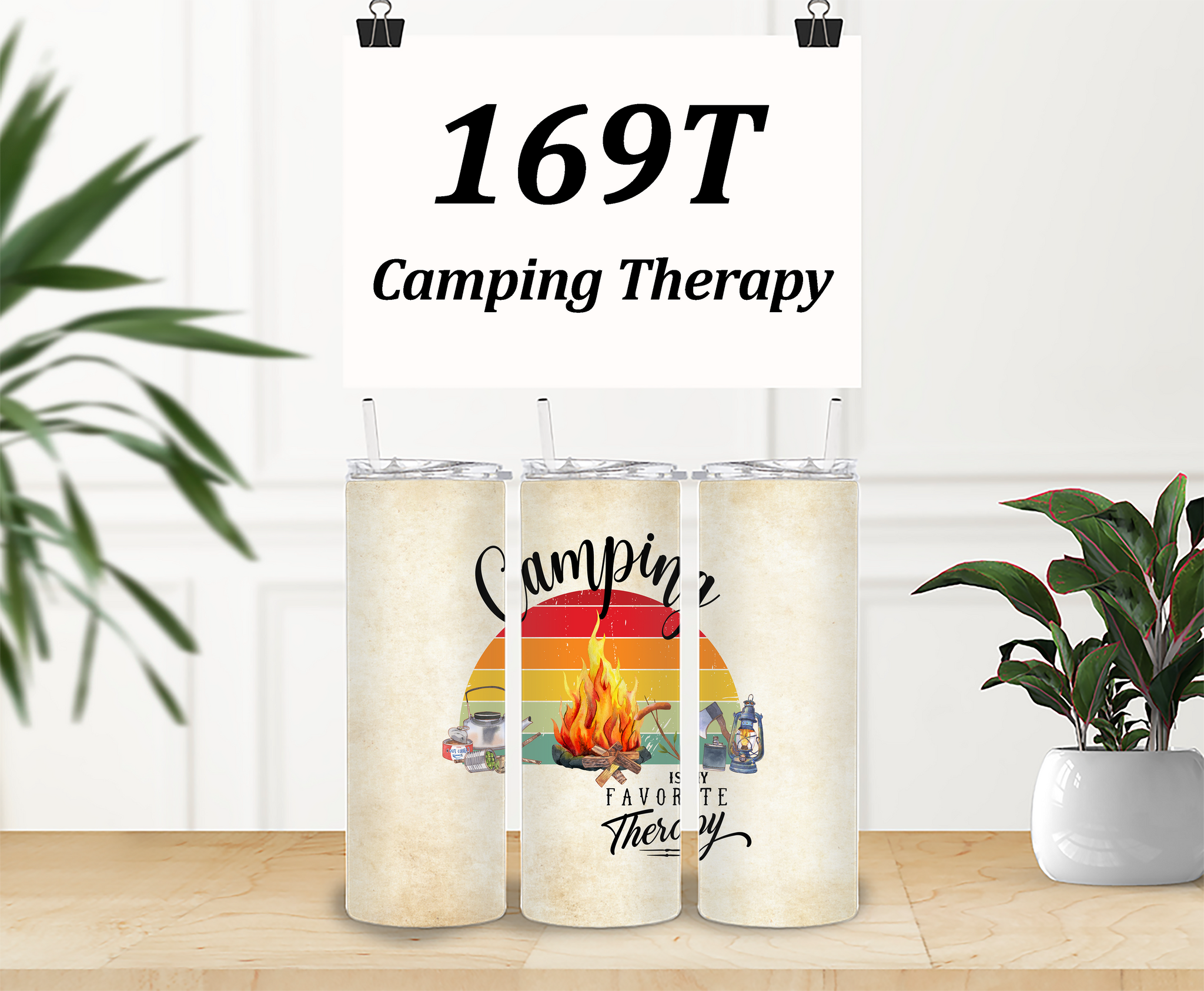 169T 20 OZ SS Camping Therapy DESIGNER TUMBLER