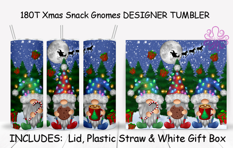 180T Xmas Snack Gnomes DESIGNER TUMBLER - TBM