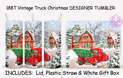 188T Vintage Truck Christmas DESIGNER TUMBLER - TBM
