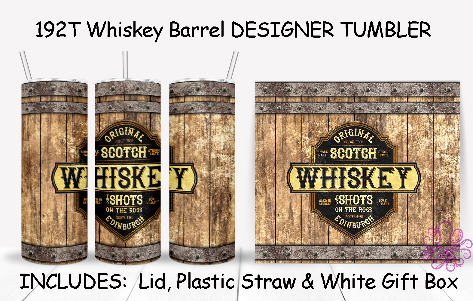 192T Whiskey Barrel DESIGNER TUMBLER - TBM