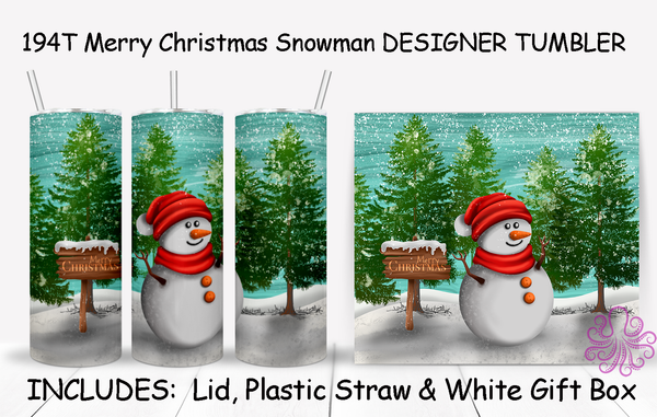 194T Merry Christmas Snowman TUMBLER - TBM