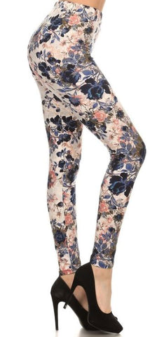 2015 A Touch of Cobalt Floral LEGGINGS