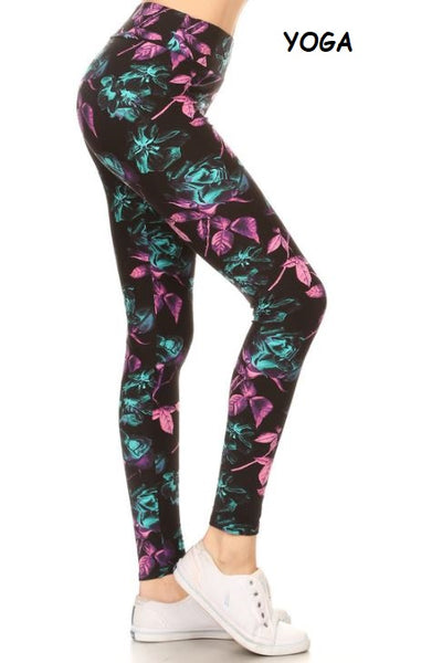 201 Pink Turquoise Floral LEGGINGS